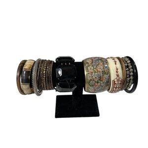 Lot of 13 Statement Fashion Bracelets Various Styles No Duplicates VGUC